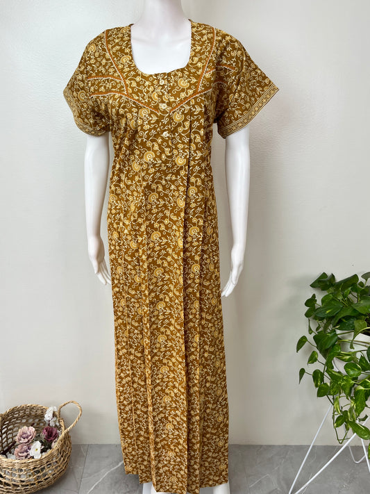 Pleated Style 100% Cotton Nighty