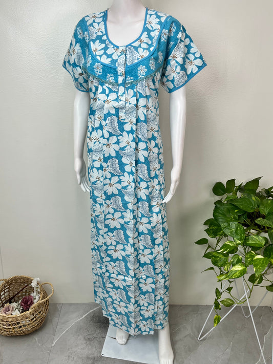 Sky Blue Pure Cotton Nightgown