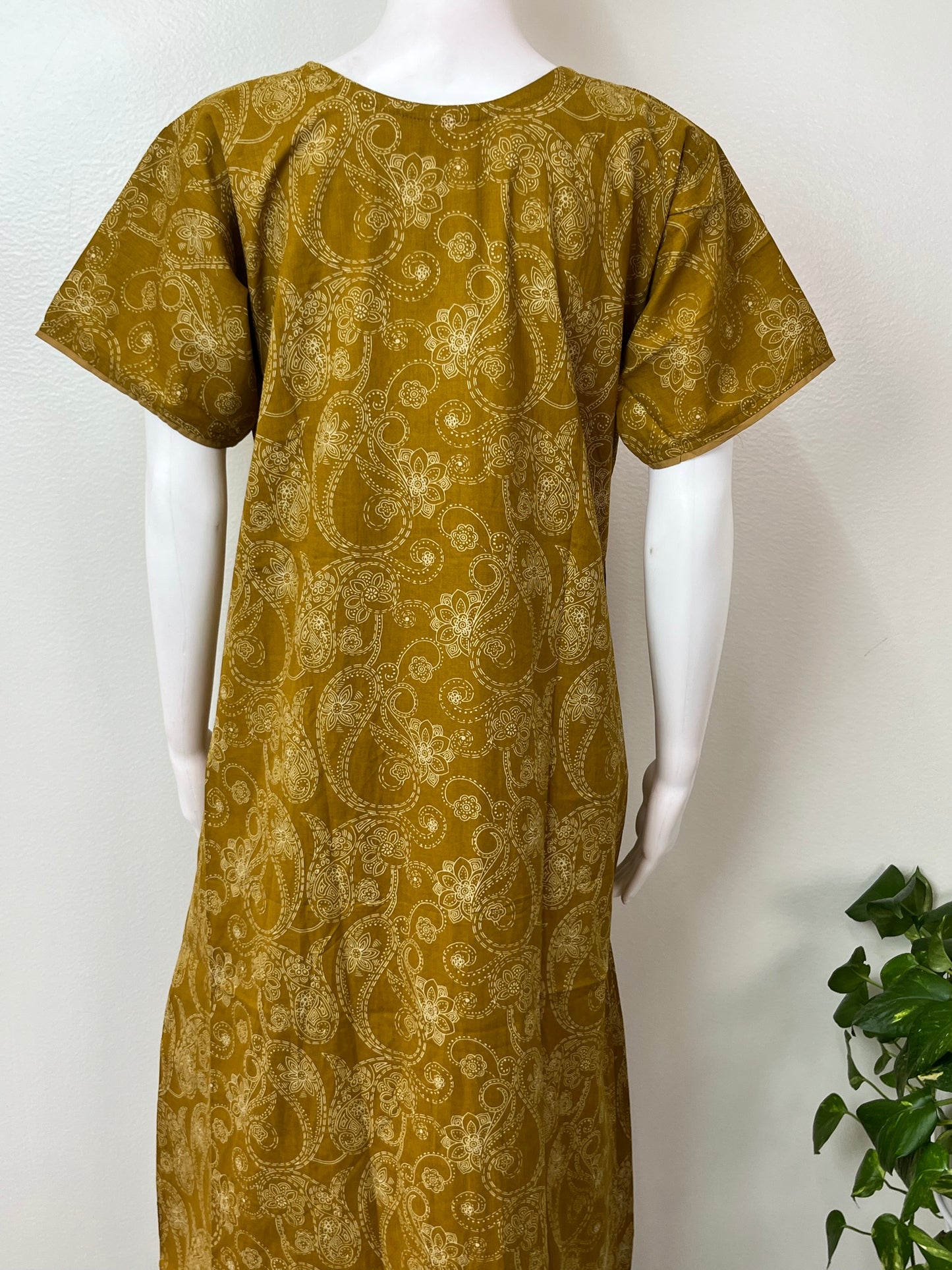 Mustard Pure Cotton Nightgown for Women