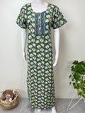 Blue 100% Cotton Nighty with Contrast Print