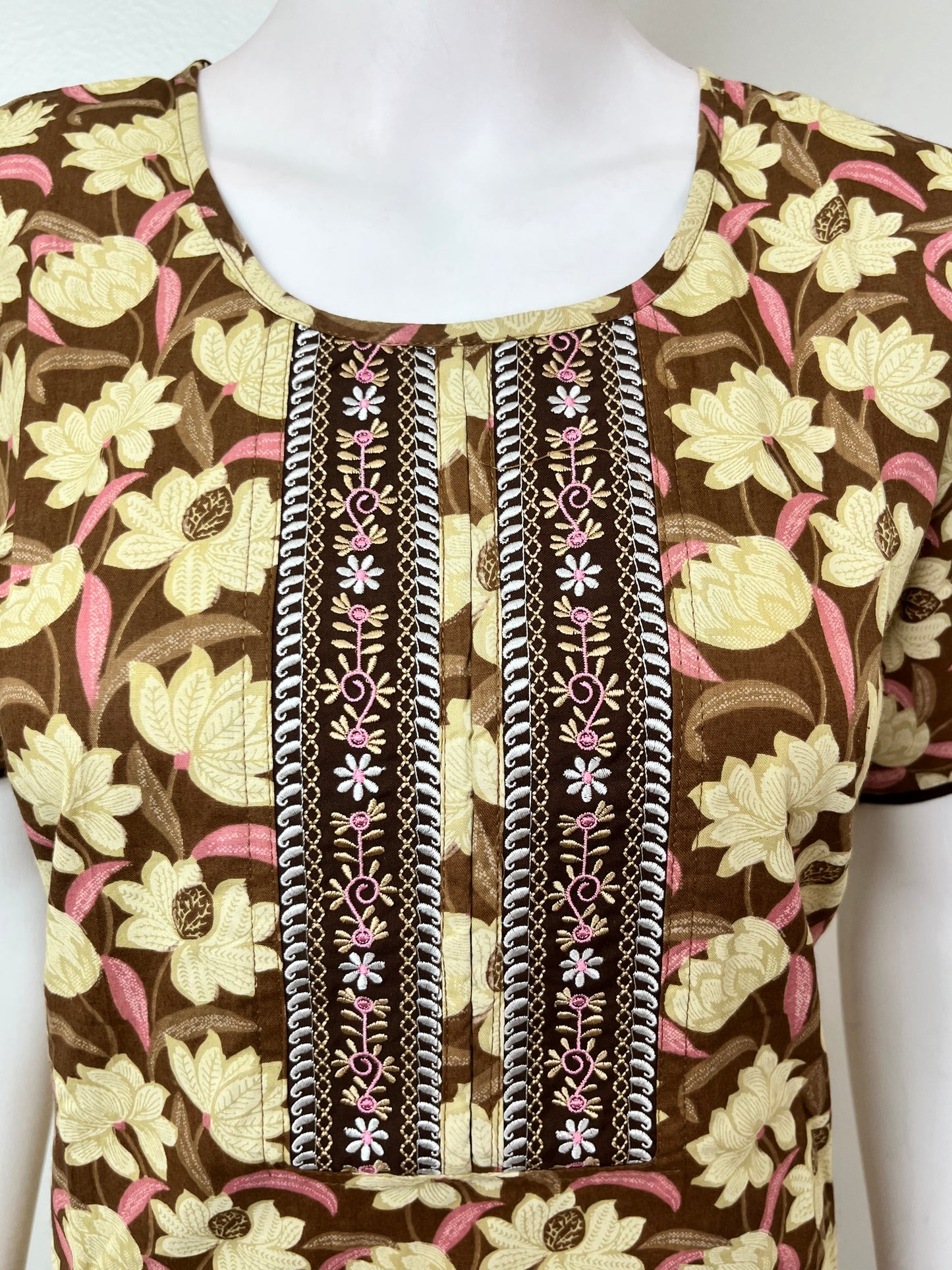 Brown A-Line Pure Cotton Nightgown