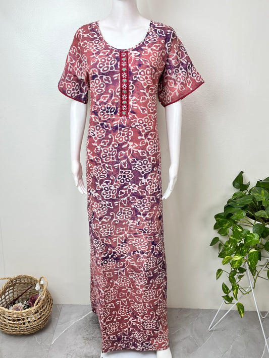 Pure Cotton Batik Print Nighty for Women