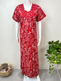 Red Pure Cotton Nighty Elegant & Breathable