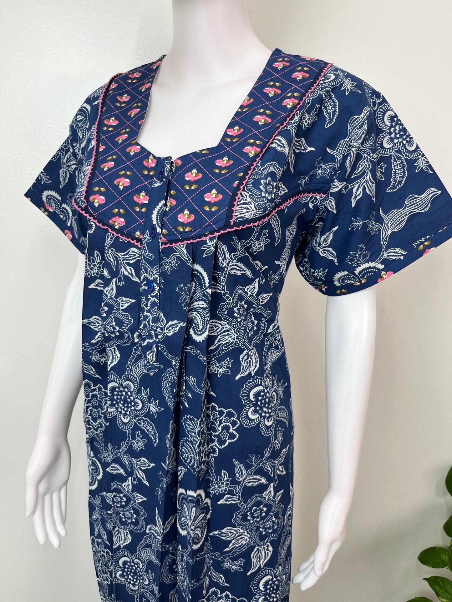 Royal Blue 100% Cotton Nighty Soft & Comfortable