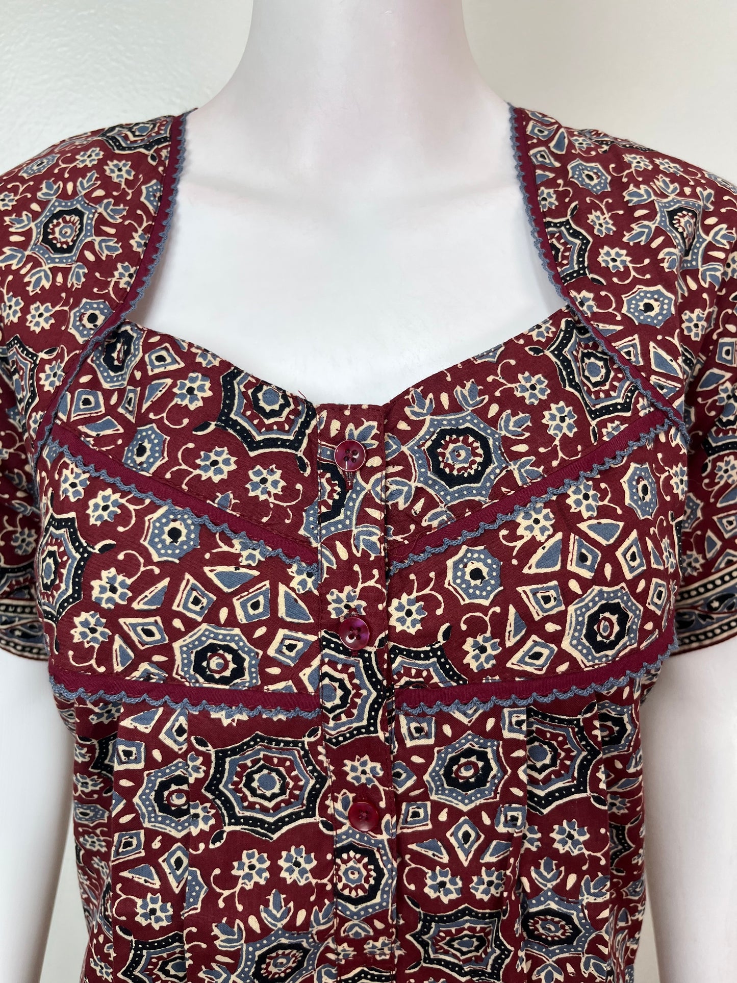 Brown Digital Print 100% Cotton Nightgown