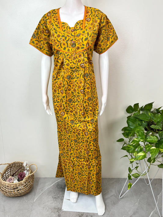 Mustard 100% Cotton Nightgown