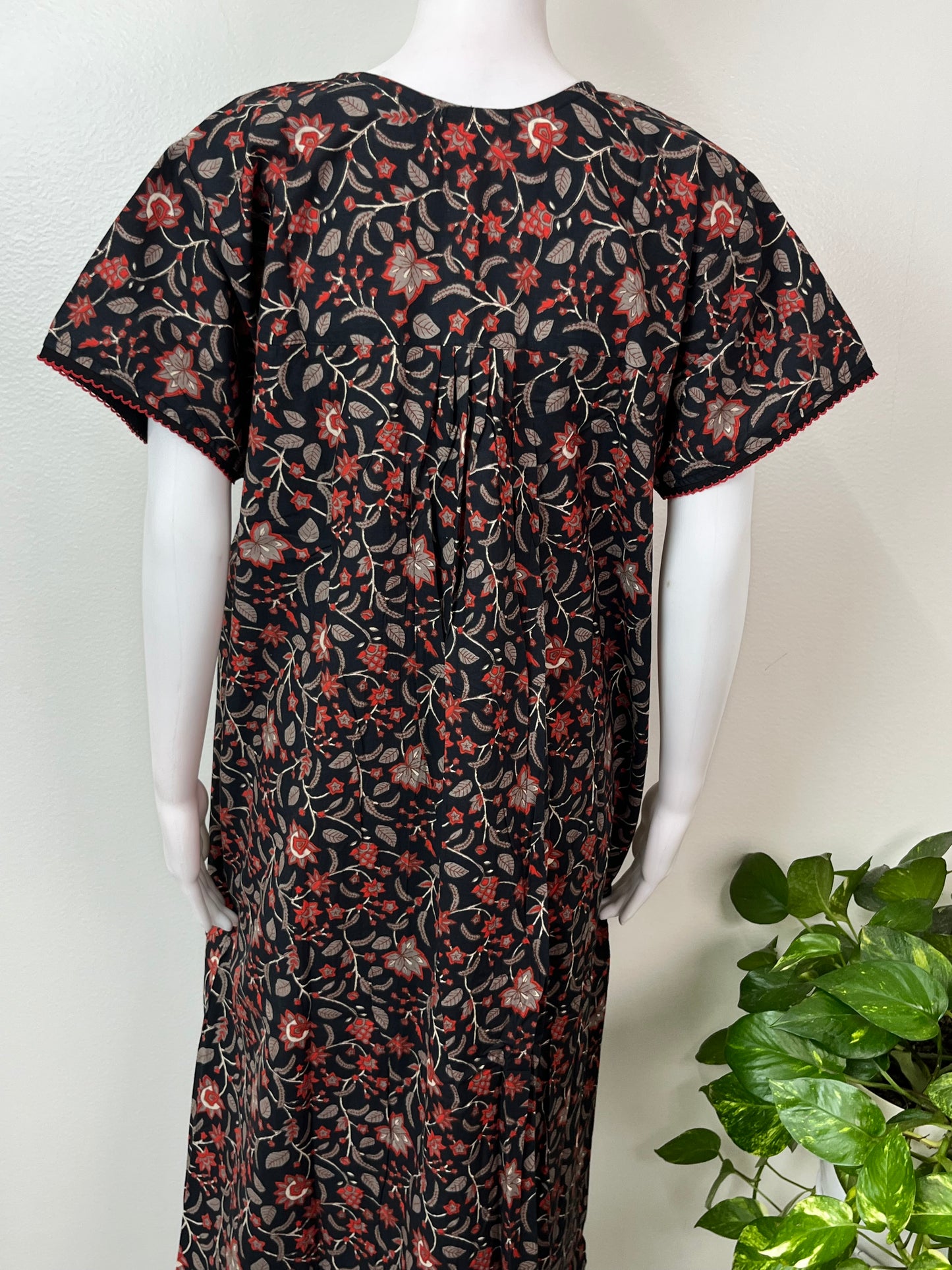 Black Elegant Pure Cotton Nighty for Women