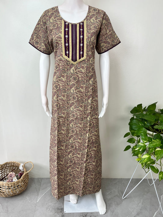 A-Line Pattern Pure Cotton Women's Nightgown