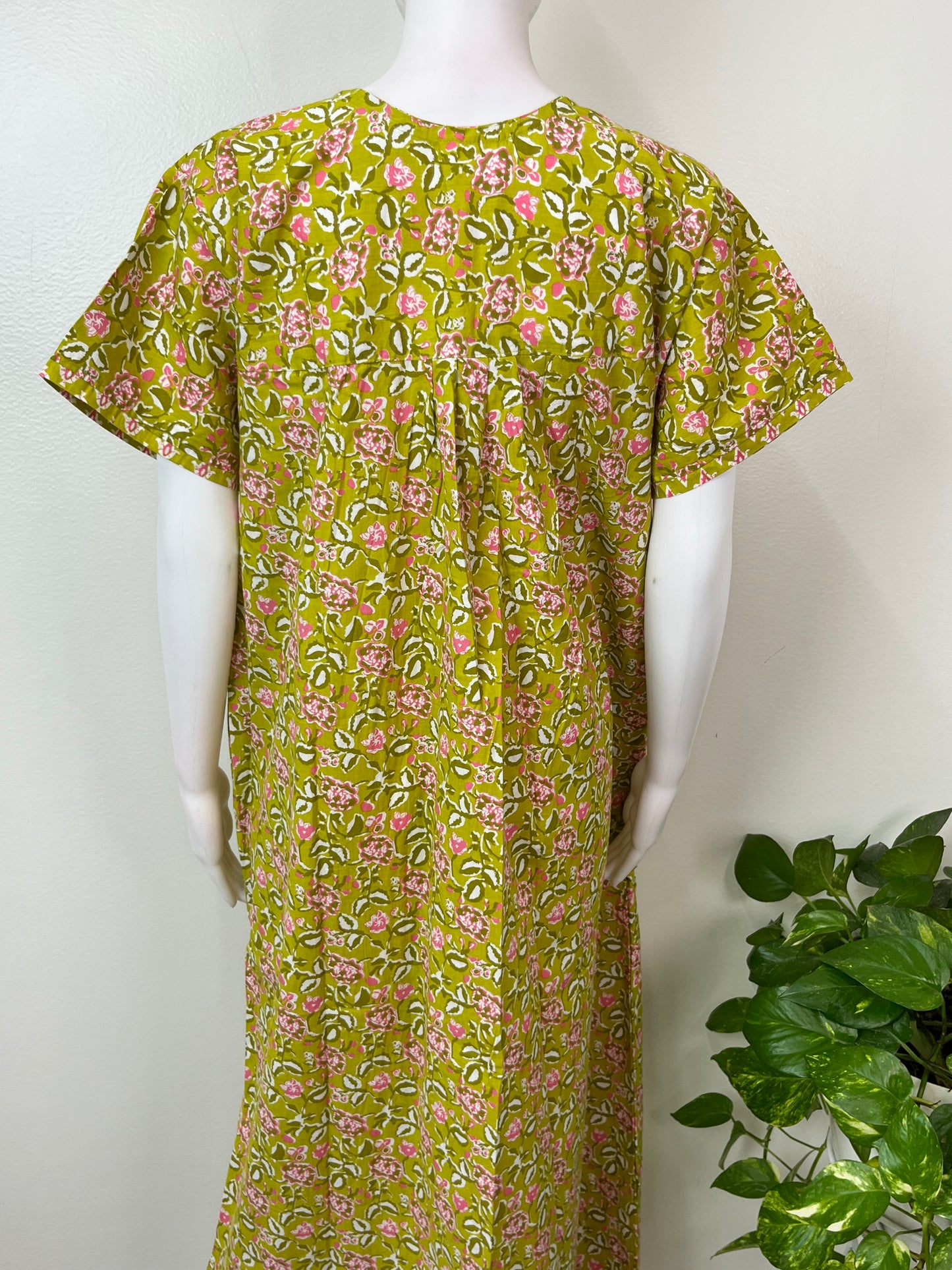 Yellow Floral Pure Cotton Nighty