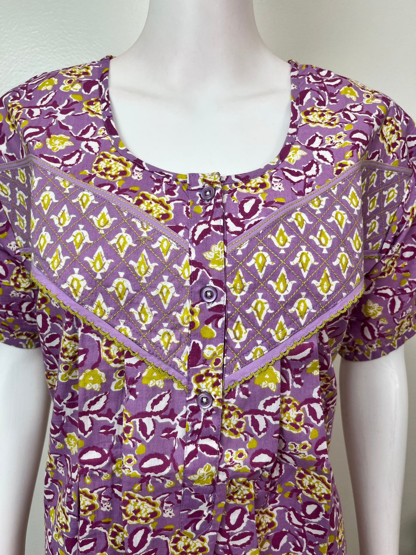 Purple 100% Cotton Nighty Elegant & Breathable