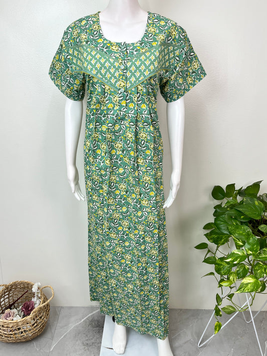 Green Pure Cotton Nighty Soft & Comfortable