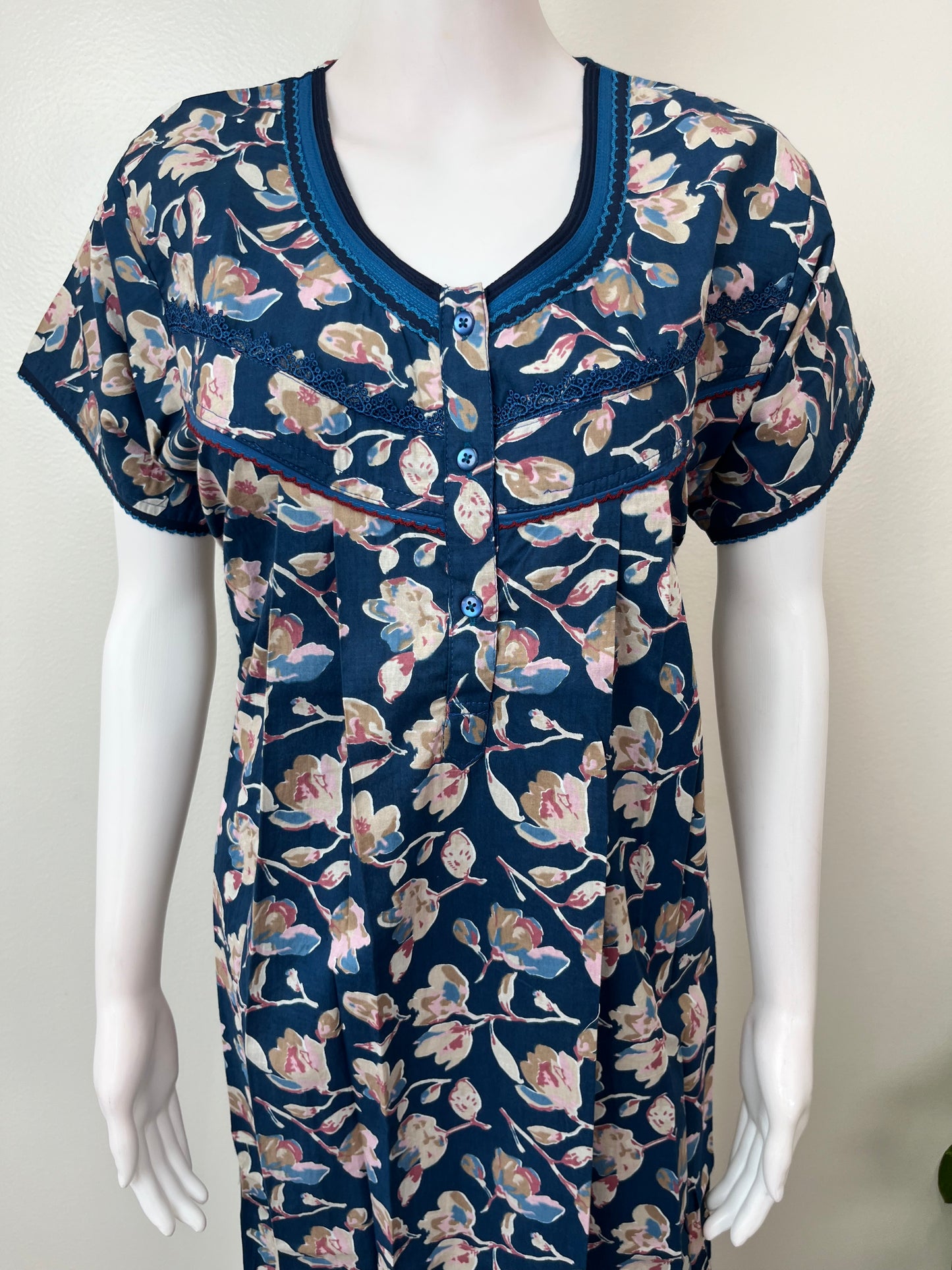 Royal Blue 100% Cotton Women's Nighty