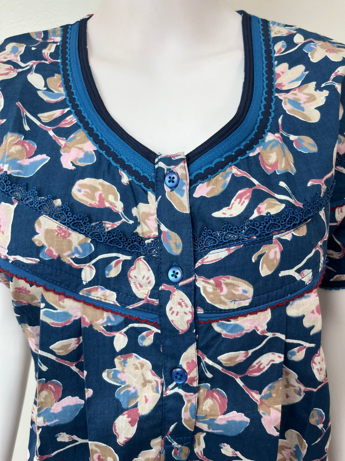 Royal Blue 100% Cotton Women's Nighty