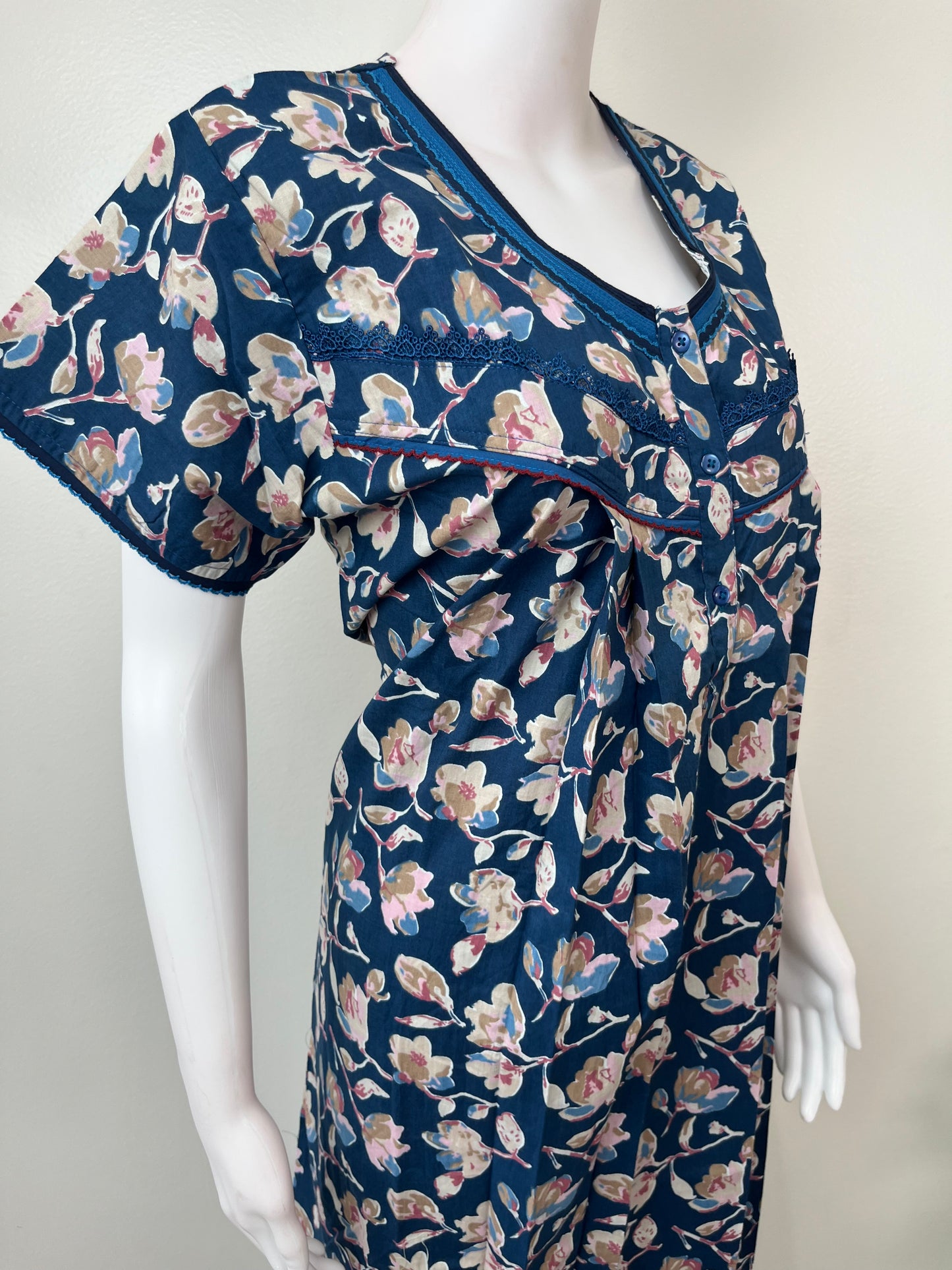 Royal Blue 100% Cotton Women's Nighty