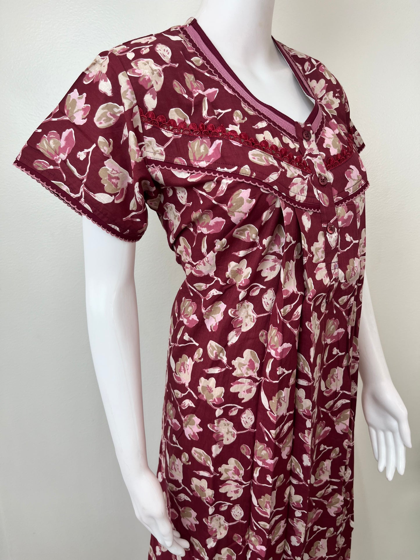 Maroon Pure Cotton Nighty Soft & Comfortable
