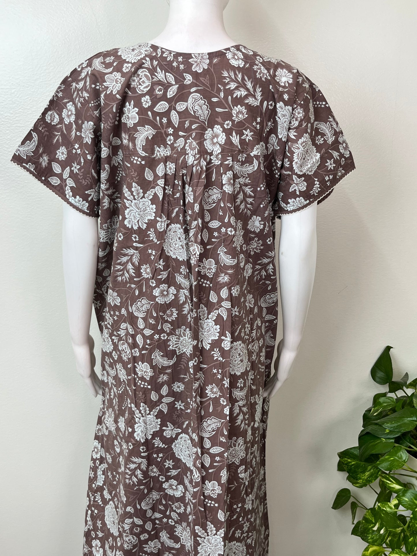 Grey Pure Cotton Nightgown Soft & Comfortable