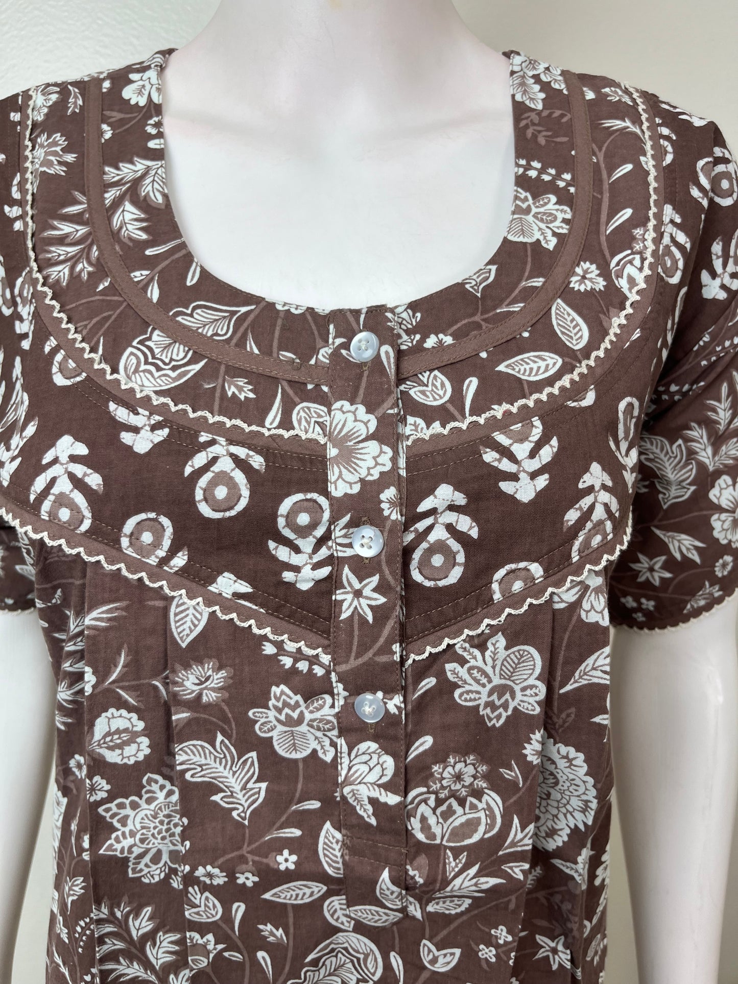 Grey Pure Cotton Nightgown Soft & Comfortable