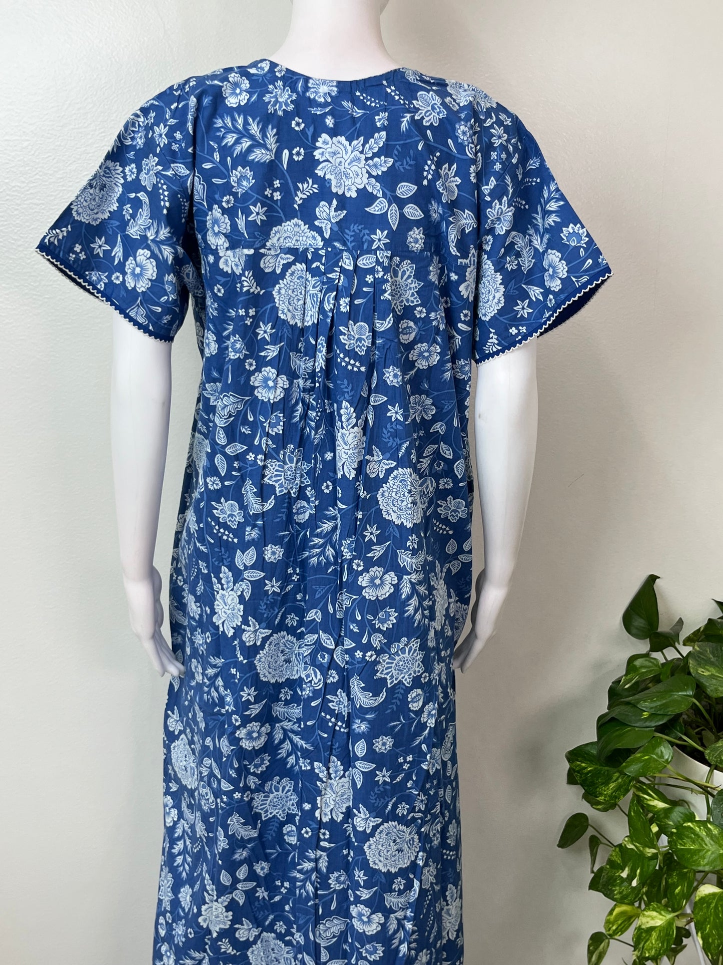 Royal Blue 100% Cotton Nightgown
