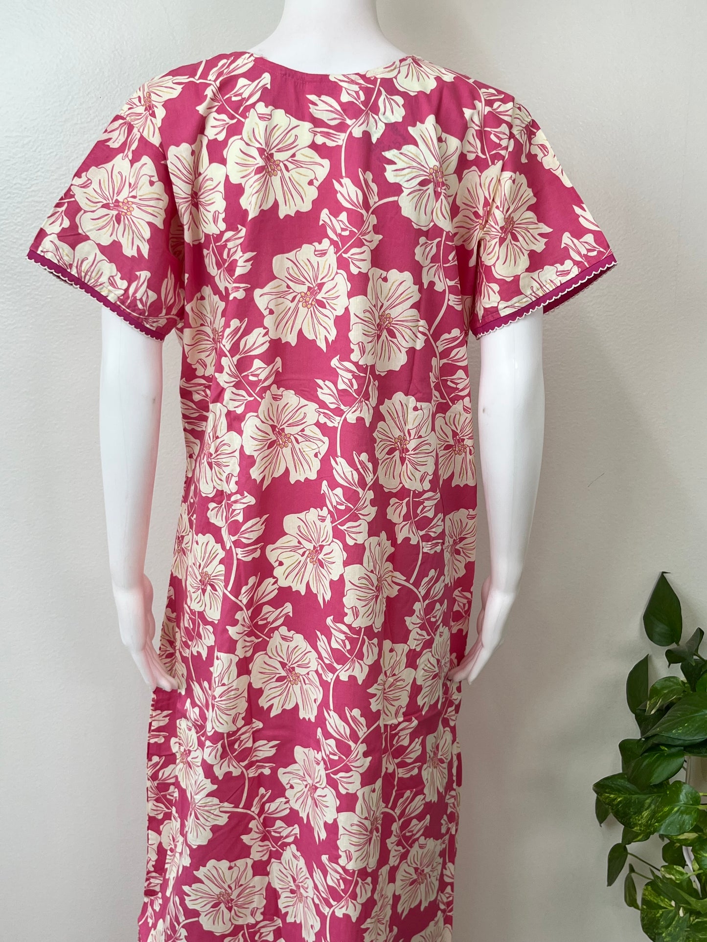 Pink A-Line Style Pure Cotton Nightgown