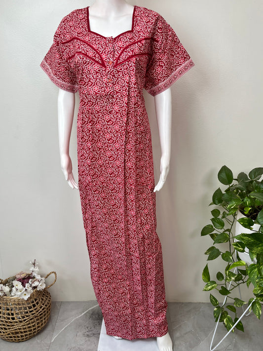 Pink 100% Cotton Nighty for Women