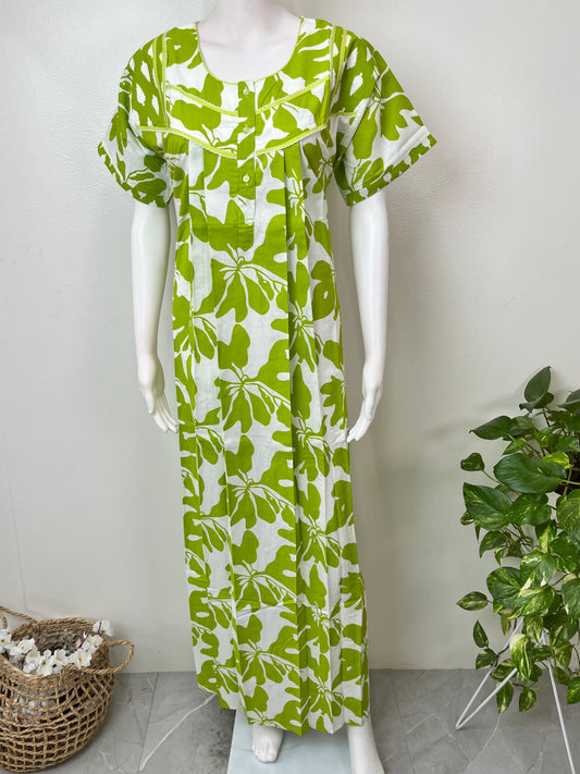 Lime Green Pure Cotton Women's Nighty