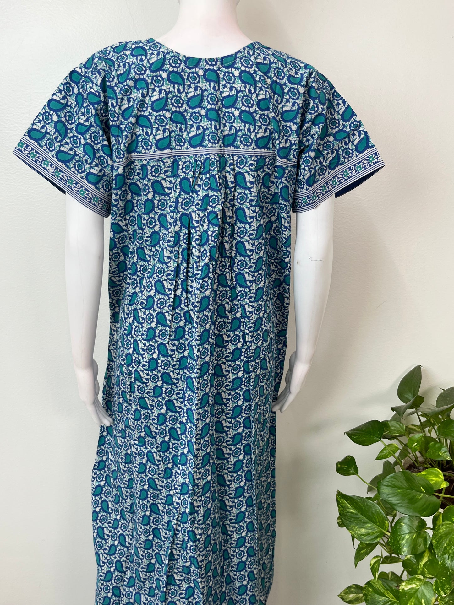 Royal Blue Pure Cotton Nightgown for Women