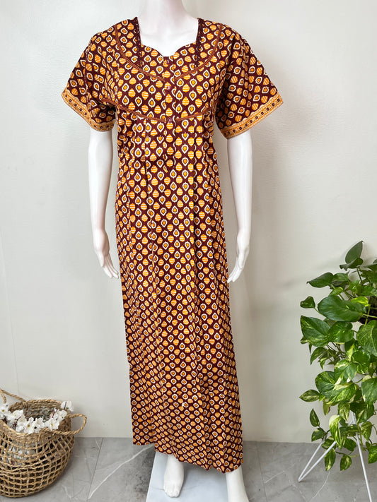 Geometric Print 100% Cotton Nightgown