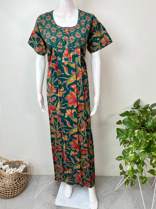 Basil Green Pure Cotton Nighty