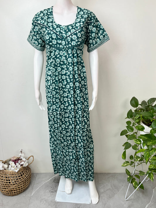 Sea Green Pure Cotton Nightgown