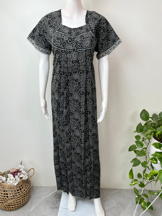 Black Pure Cotton Nighty Soft & Comfortable