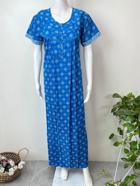 Royal Blue 100% Cotton Nighty Soft & Comfortable