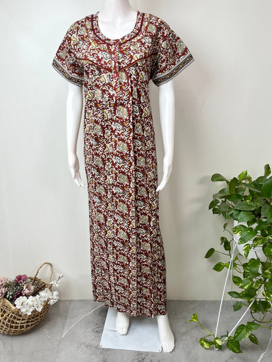 Brown 100% Cotton Nighty Soft & Comfortable