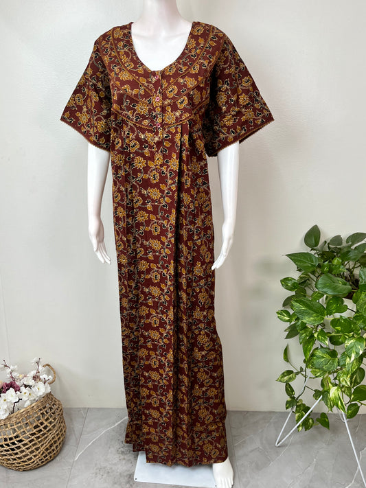 Brown Pure Cotton Nighty Soft & Comfortable
