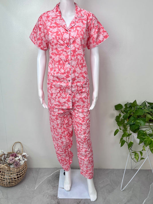 Everyday Cotton Nightwear- Button Top & Botton Set