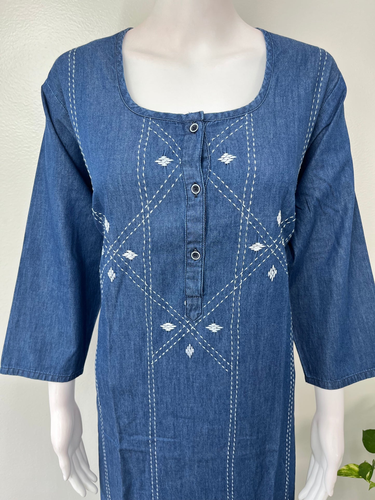 Denim Nighty for Women with Long Sleeves