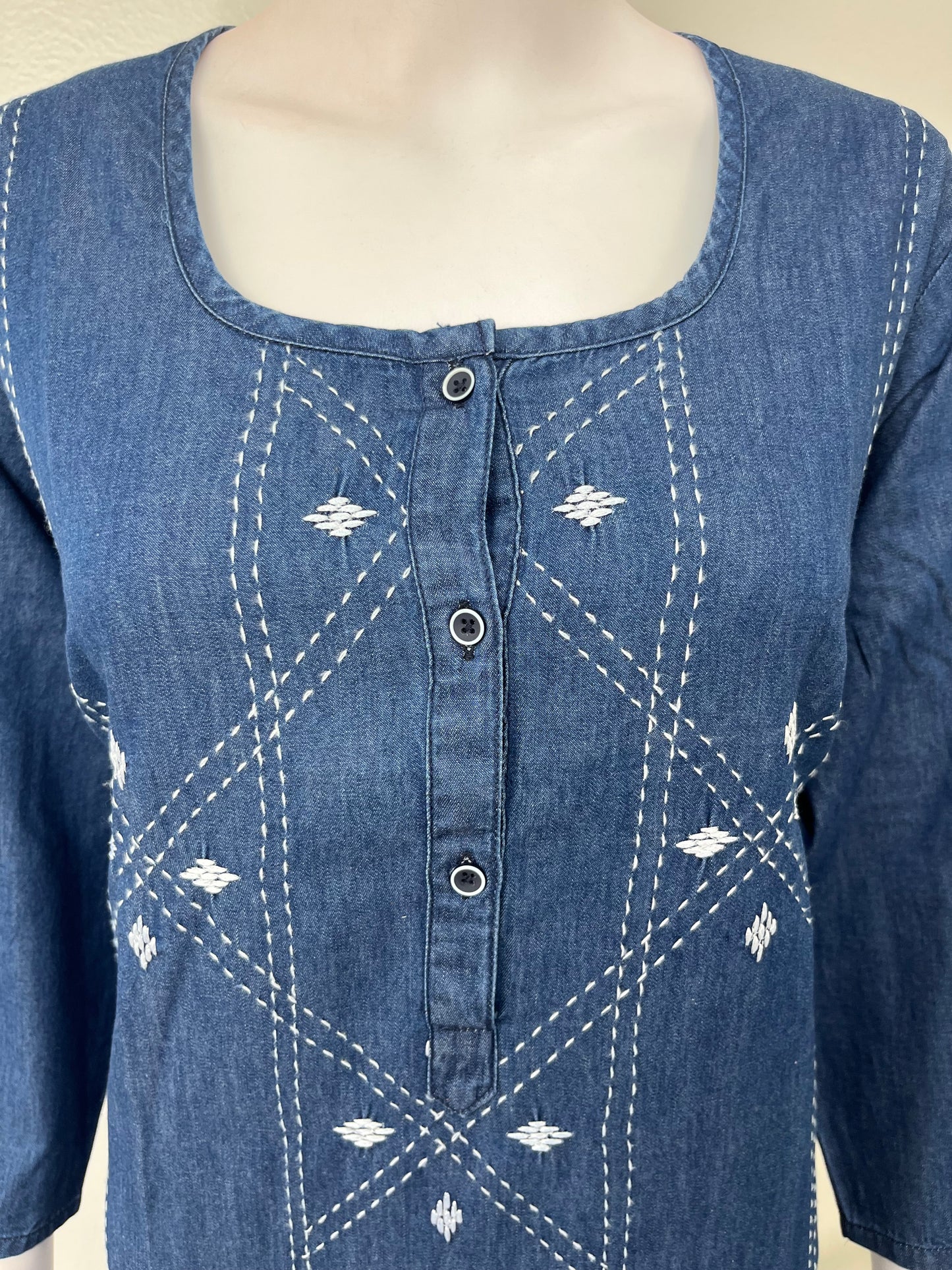 Denim Nighty for Women with Long Sleeves