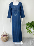 Denim Nighty for Women with Long Sleeves