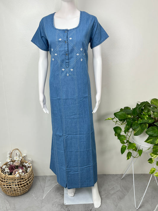 Breathable Denim Look Nightgown