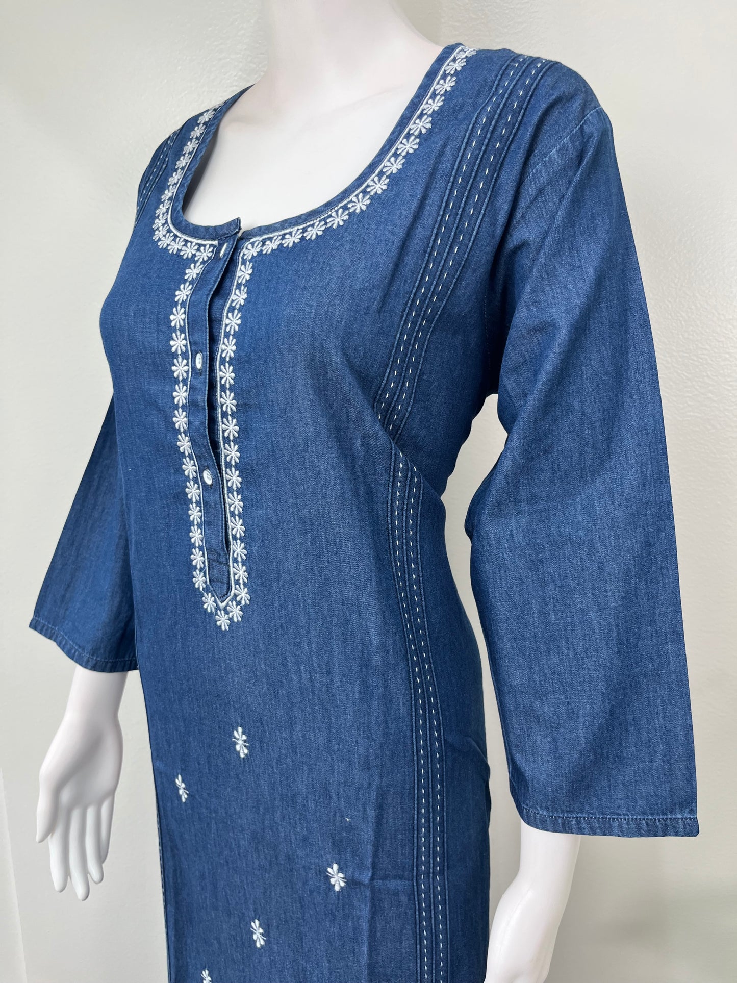 Women's Soft Denim Nightwear with 3/4th Sleeves