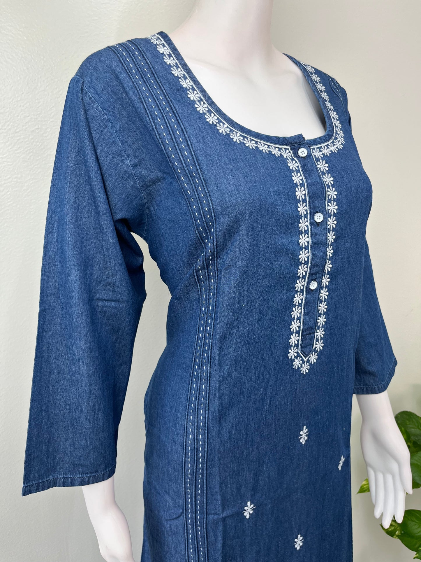 Women's Soft Denim Nightwear with 3/4th Sleeves