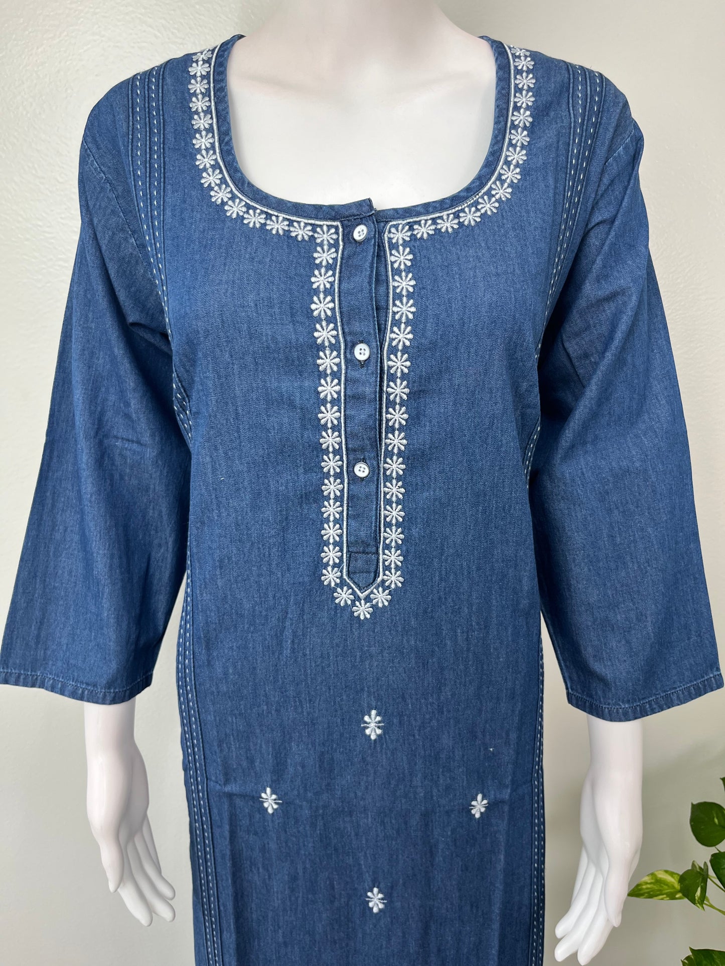 Women's Soft Denim Nightwear with 3/4th Sleeves