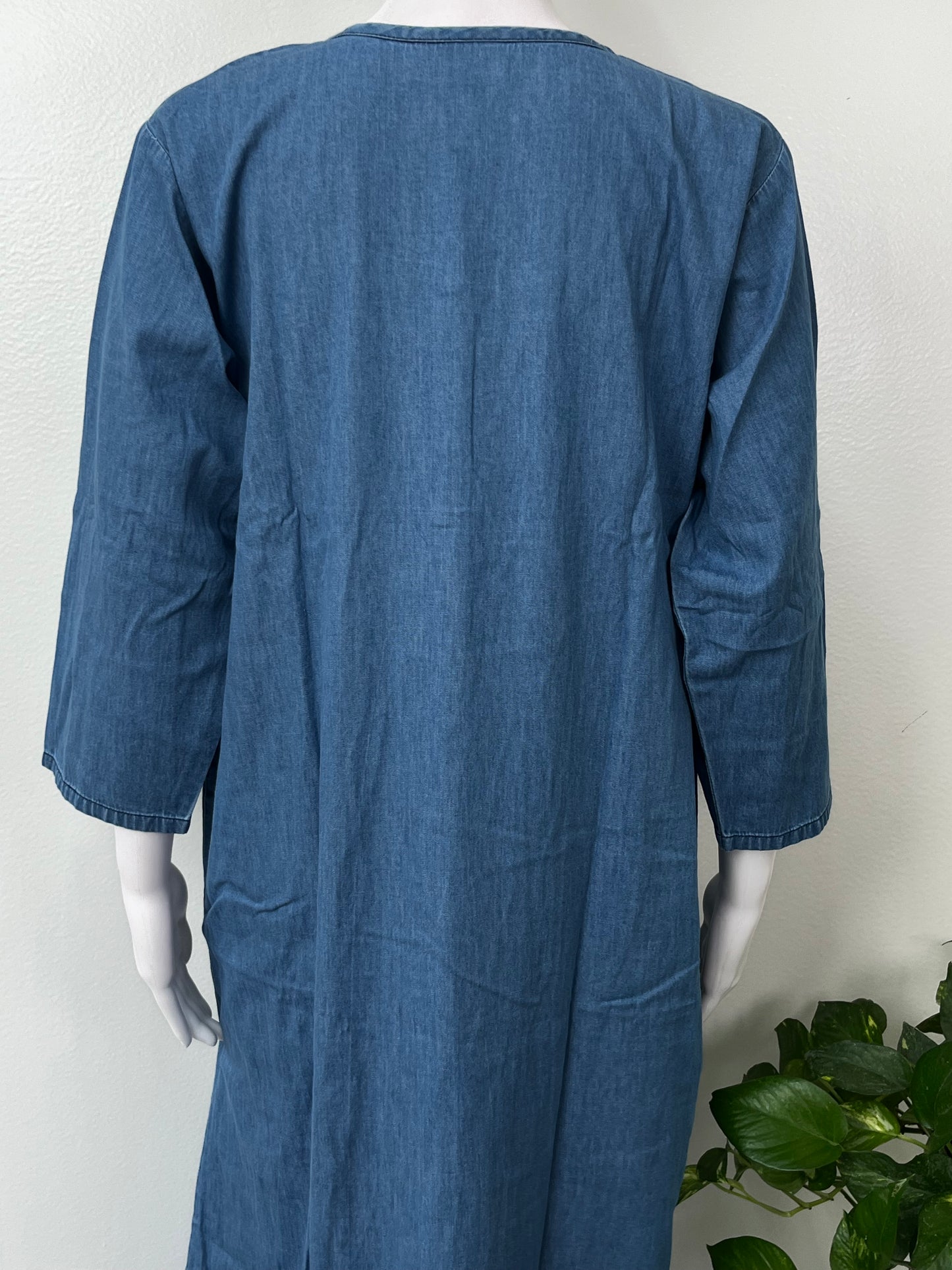 Denim Nightgown for Women with 3/4th Sleeves