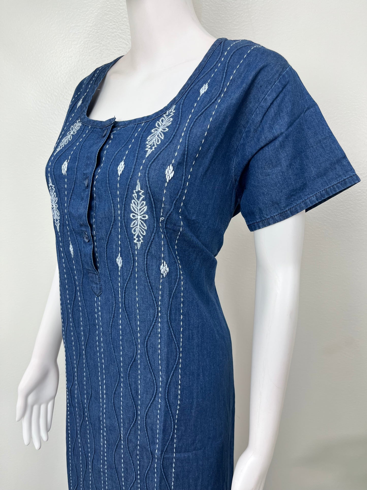 Causal Cotton Denim Nighty