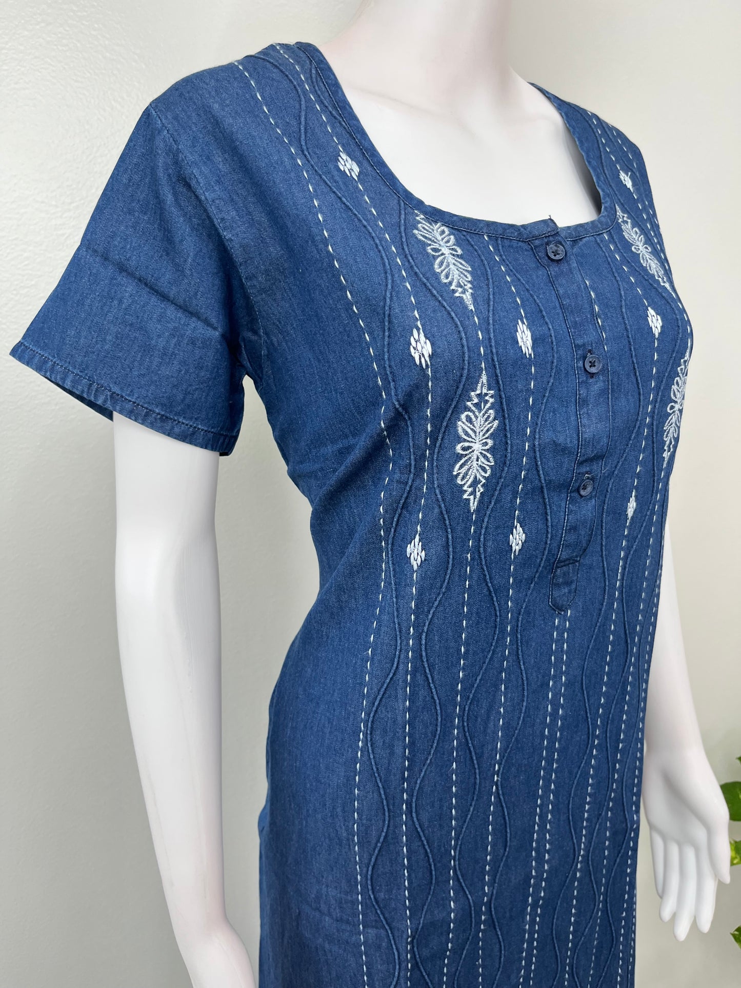 Causal Cotton Denim Nighty