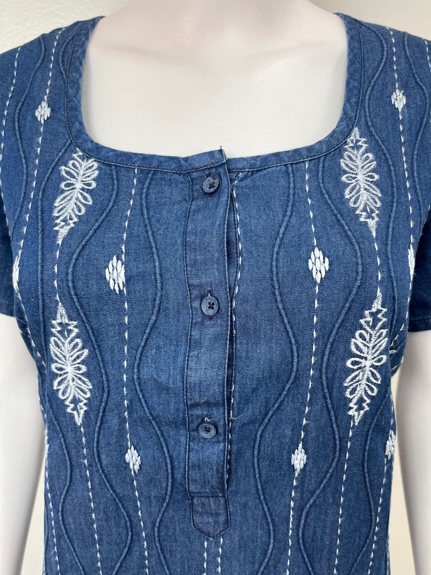 Causal Cotton Denim Nighty