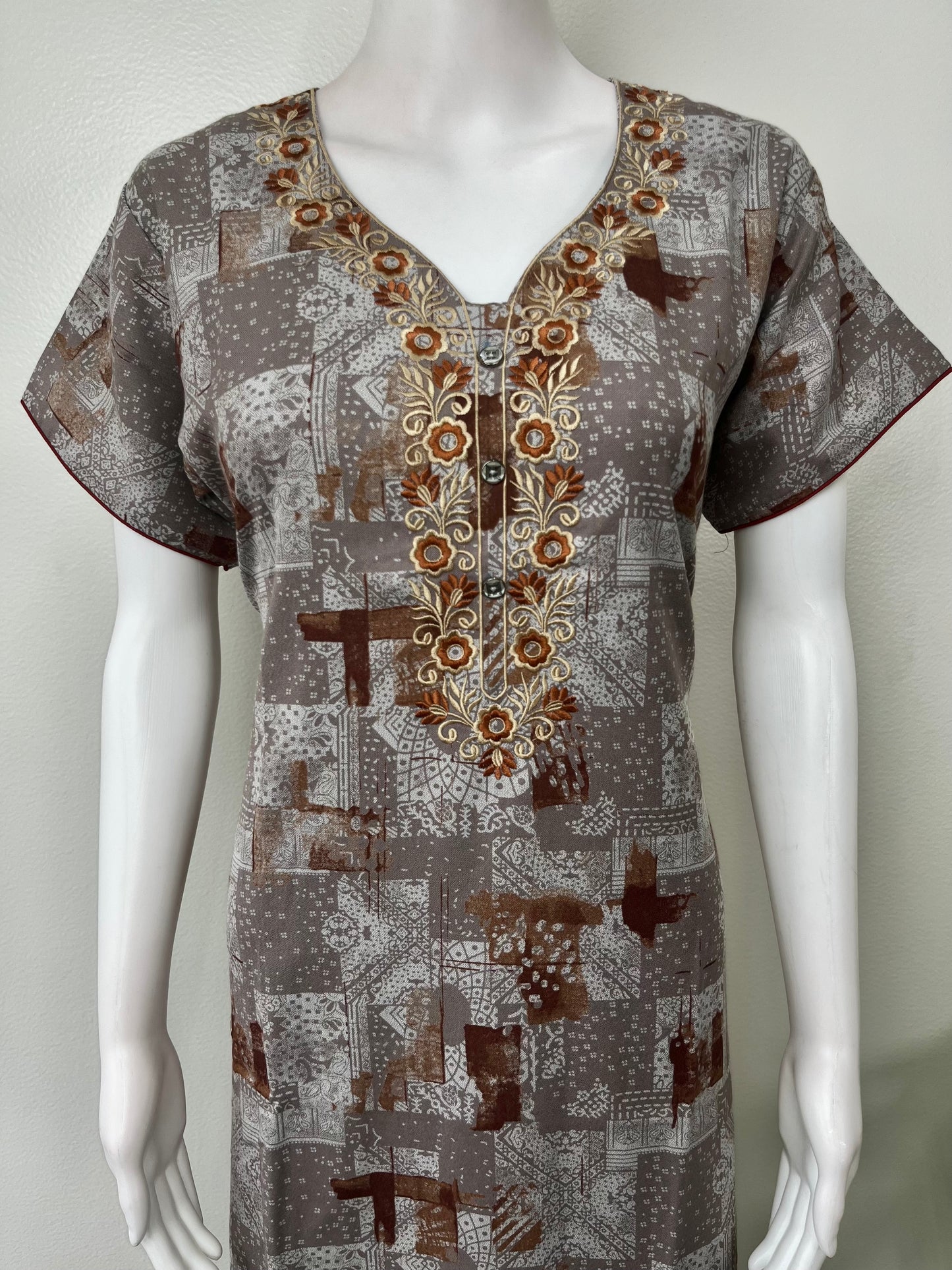 Premium Alpine Fabric Embroidered Nightgown