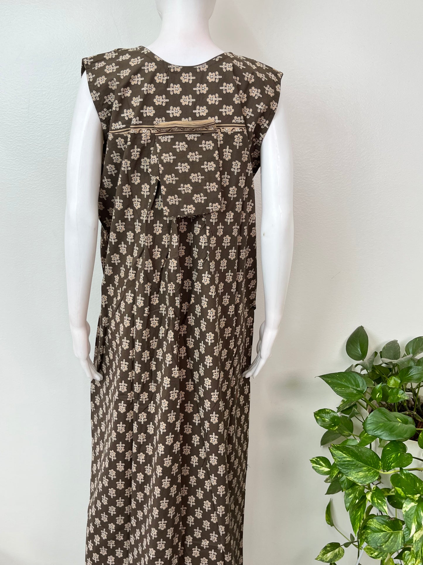 Gray Sleeveless 100% Cotton Nightgown