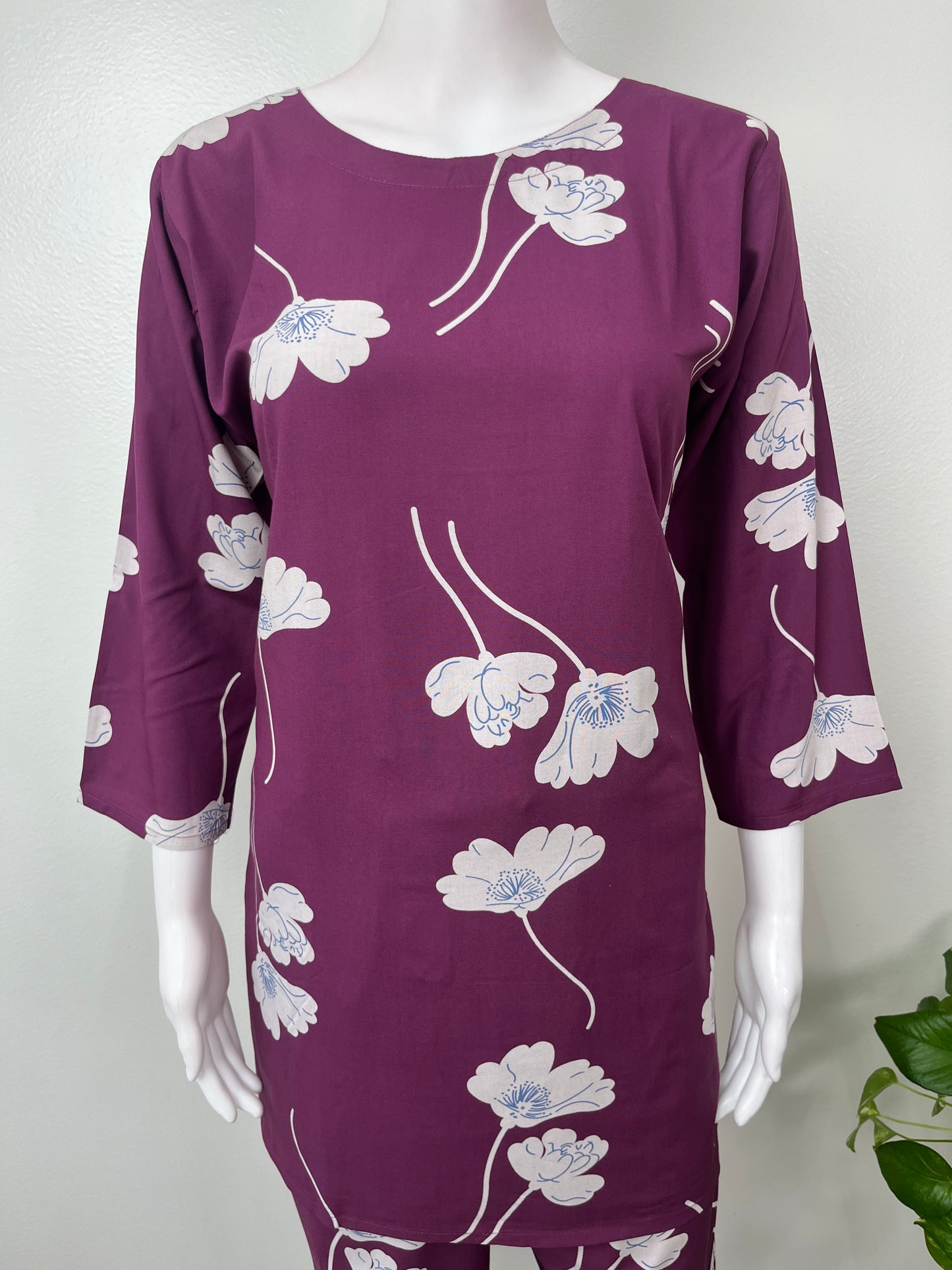Purple Rayon Night Suit