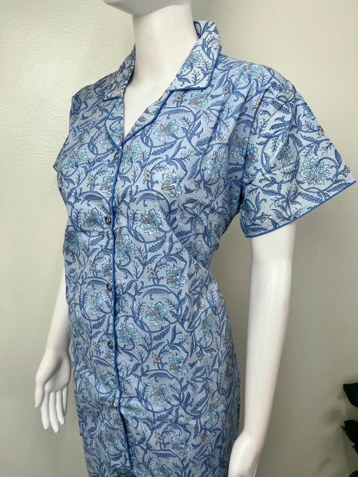 Relaxed Cotton Shirt & Pant Night Suit