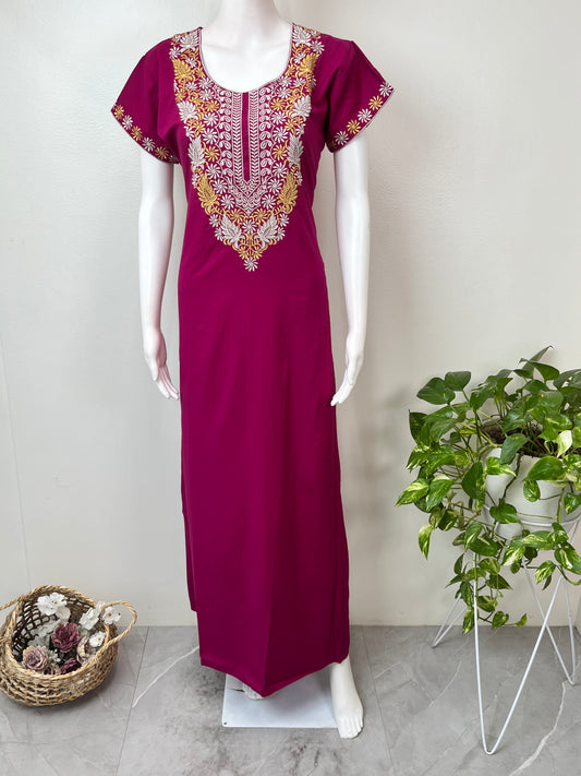 Hot Pink Timeless Embroidered Bizzylizzy Nightgown